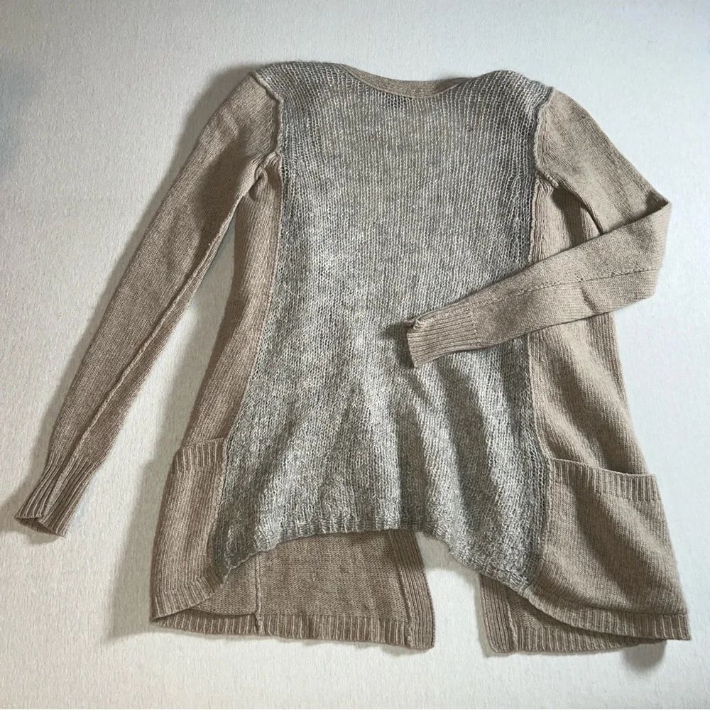 Theory Beige Open-Front Cardigan